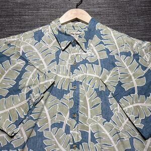 Cooke Street Shirt Men's 2XL Blue Floral Short Sleeve Button Hawaiian Inside Out